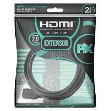 cabo extensor hdmi 2m 4k ultrahd hdr 018-9420pix